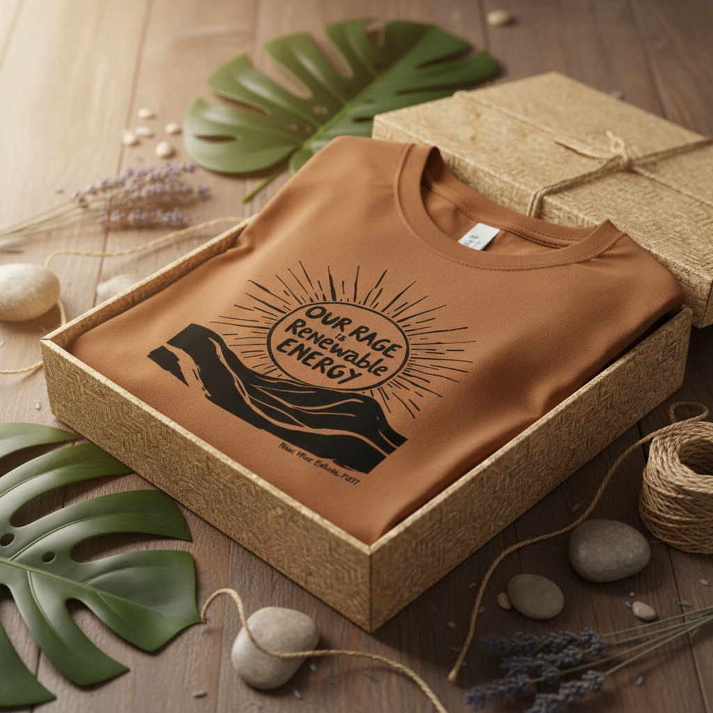 Brown Savana t-shirt in gift box with environmental background
