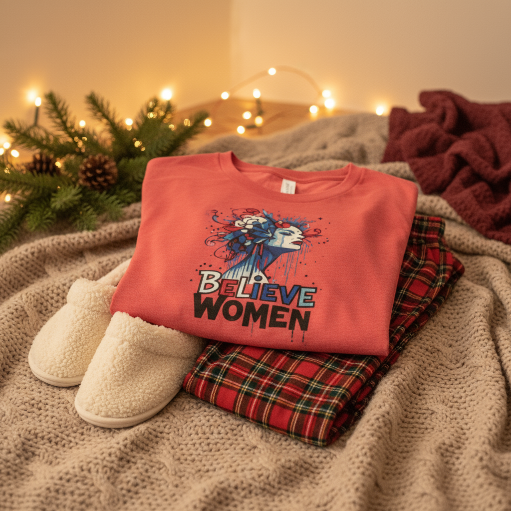 Heather Red Believe Women T-Shirt Holiday Gift Styling