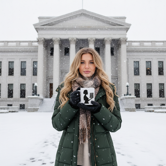 Make Girls Safe Again Mug - Courthouse Winter Scene
