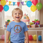 Peace on Earth Toddler Tee - Birthday party lifestyle shot