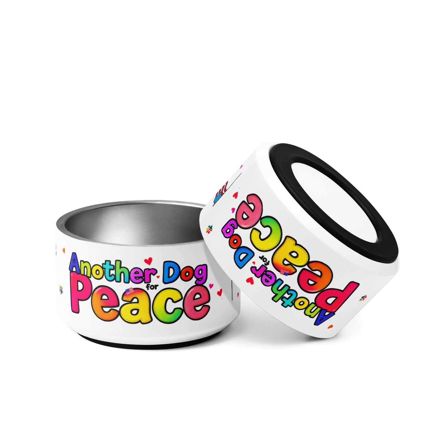 'Another Dog for Peace' Stainless Steel Dog Bowl | Activist Pet Food & Water Bowl