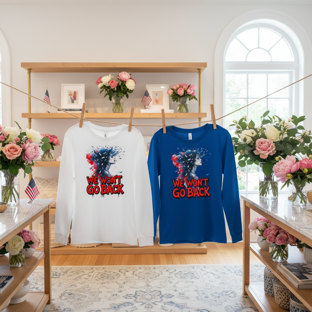 We Won't Go Back Boutique Clothesline Display